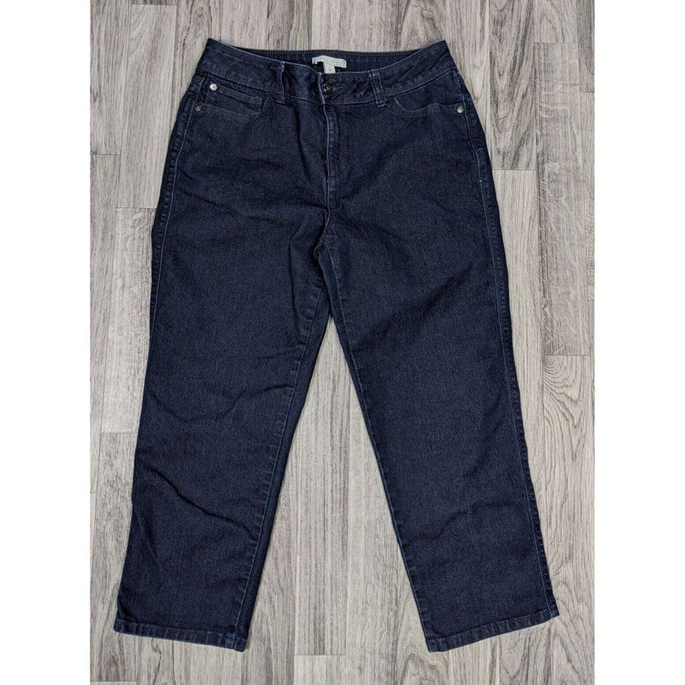 (3/$35) Dana Buchman Womens Size 6 Pockets Cropped Denim‎ Blue Jeans Capris